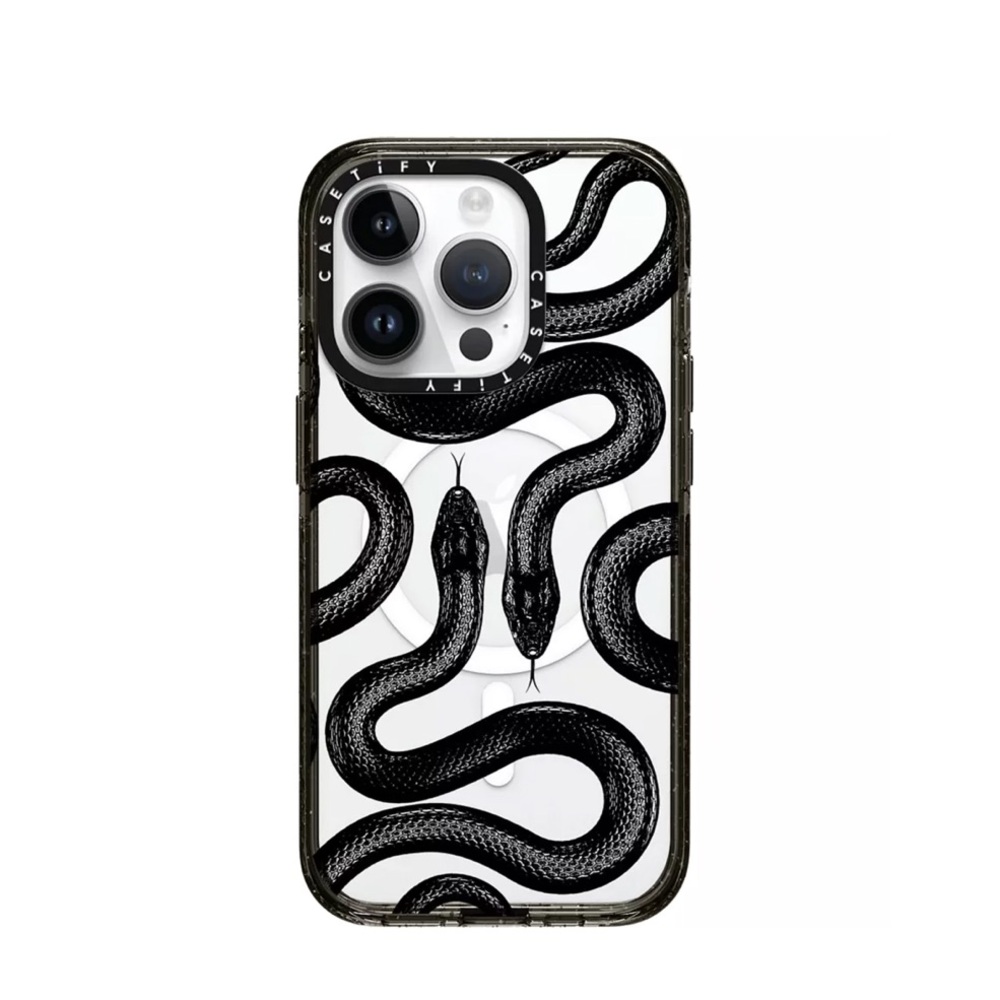 Casetify Impact Case with MagSafe for iPhone 15 Pro - Black Kingsnake